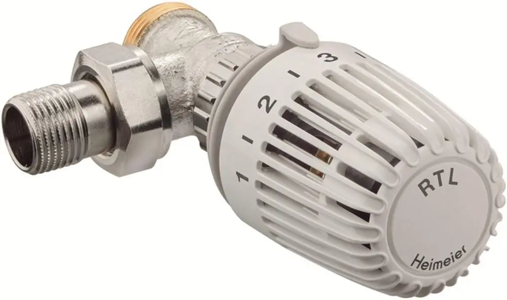 Rücklauftemperaturbegrenzer mit Außengewinde, ordentlich gestaltete Mechanik, passend für Heizungsanlagen. Markenlogo von IMI Hydronic Engineering erkennbar.